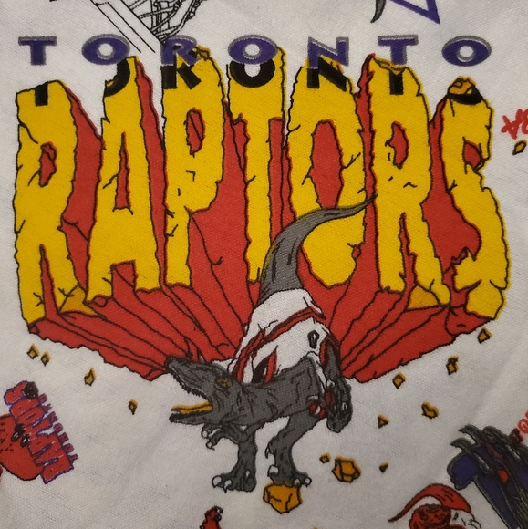 RARE Vintage 90s NBA Toronto Raptors Soft Huge Fabric 5x12 Feet - Picture 3 of 9